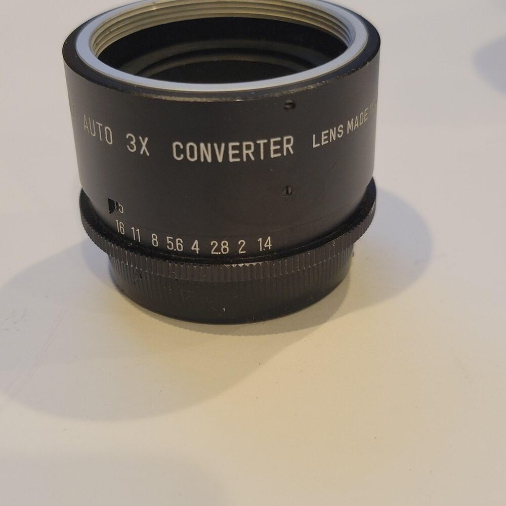 Vintage Auto 3X Converter SLR Teleconverter Lens Adapter Black Film Camera